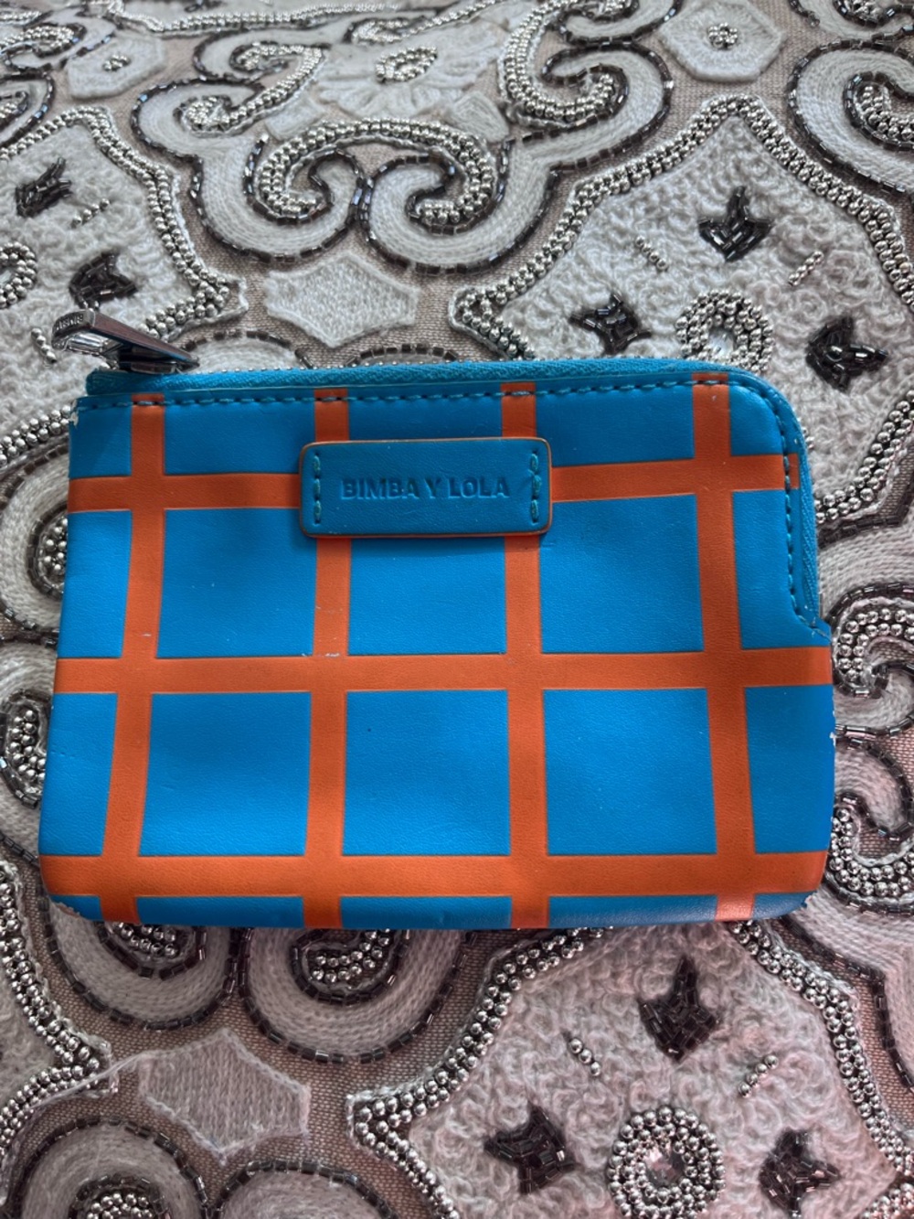 Bimba y Lola Blue and Orange Zip Wallet